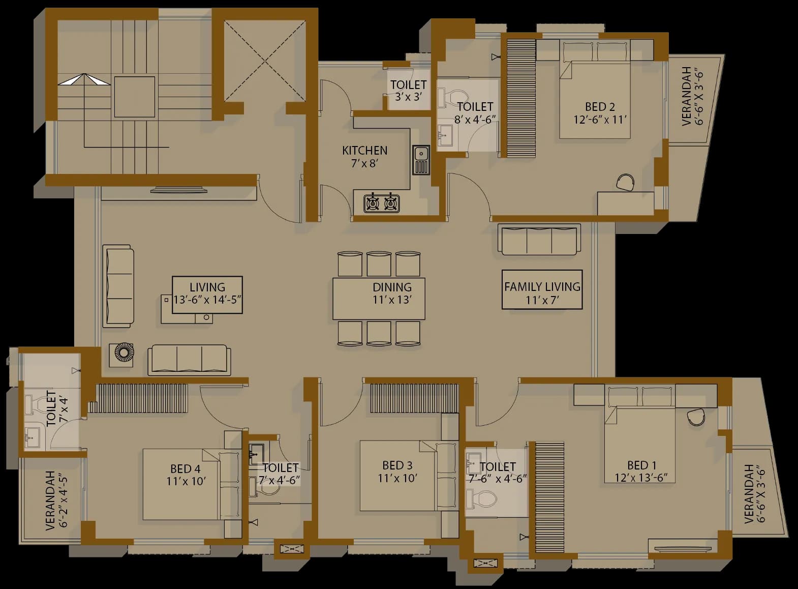 Type A floor plan